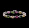 18.25 ctw Tourmaline and Diamond Bracelet - 14KT White Gold