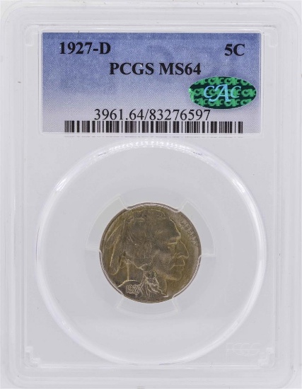 1927-D Buffalo Nickel Coin PCGS MS64 CAC