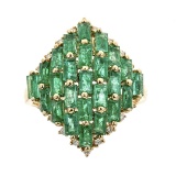 3.17 ctw Emerald and Diamond Ring - 18KT Yellow Gold
