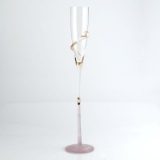 Hand Blown Glass Champagne Flute by Tamaian, Ion