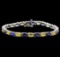 14KT White Gold 14.97 ctw Blue and Yellow Sapphire Bracelet