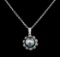 0.33 ctw Diamond and Pearl Pendant - 14KT White Gold