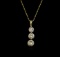 14KT Yellow Gold 1.50 ctw Diamond Pendant With Chain