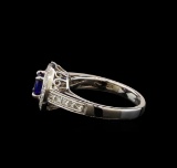 1.12 ctw Sapphire and Diamond Ring - 14KT White Gold