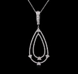 1.44 ctw Diamond Pendant With Chain - 14KT White Gold