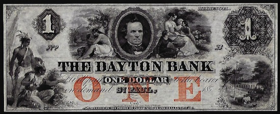 1850's $1 The Daytona Bank Obsolete Note