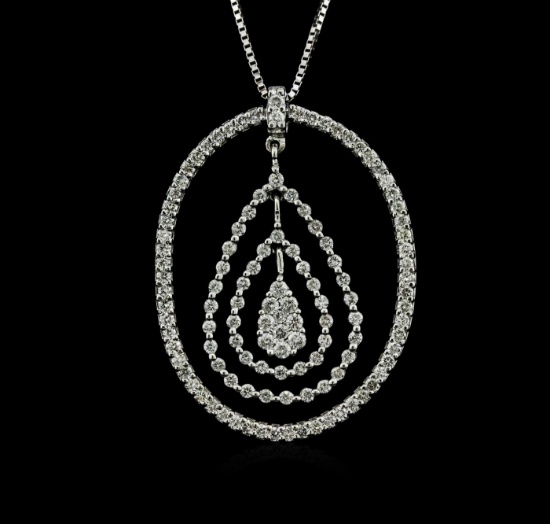 14KT White Gold 1.64 ctw Diamond Pendant With Chain