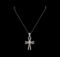 1.32 ctw Diamond Cross Pendant With Chain - 14KT White Gold