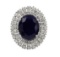 8.76 ctw Sapphire and Diamond Ring - 14KT White Gold