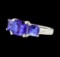 3.08 ctw Tanzanite Ring -  Platinum