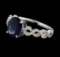 2.06 ctw Sapphire and Diamond Ring - 14KT White Gold