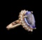 7.52 ctw Tanzanite and Diamond Ring - 14KT Rose Gold