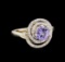 1.07 ctw Tanzanite and Diamond Ring - 14KT Two-Tone Gold