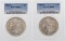 Lot of 1884-O & 1885-O $1 Morgan Silver Dollar Coins PCGS MS63