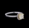 1.28 ctw Fancy Light Yellow Diamond Ring - 14KT Two-Tone Gold