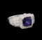 14KT White Gold 3.23 ctw Sapphire and Diamond Ring