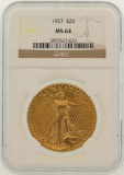 1927 $20 St. Gaudens Double Eagle Gold Coin NGC MS64