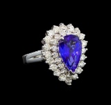 14KT White Gold 3.11 ctw Tanzanite and Diamond Ring