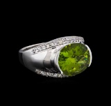 Crayola 3.95 ctw Peridot and White Sapphire Ring - .925 Silver