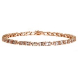 6.89 ctw Morganite and Diamond Bracelet - 14KT Rose Gold