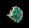 14KT White Gold 2.55 ctw Emerald and Diamond Ring