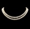 0.21 ctw Diamond and Pearl Necklace - 14KT Yellow Gold