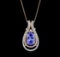 14KT Two-Tone Gold 3.95 ctw Tanzanite and Diamond Pendant With Chain
