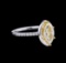 1.41 ctw Fancy Light Yellow Diamond Ring - 14KT Two-Tone Gold