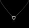 14KT White Gold 0.52 ctw Diamond Heart Pendant With Chain