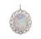 13.52 ctw Opal And Diamond Pendant - 14KT White Gold