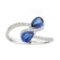 0.94 ctw Sapphire and Diamond Ring - 18KT White Gold