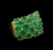 4.48 ctw Emerald and Diamond Ring - 14KT Yellow Gold
