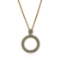 Crystal Pave Circle Pendant Necklace - Gold Plated