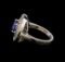 2.19 ctw Sapphire and Diamond Ring - 14KT White Gold