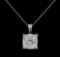 1.40 ctw Diamond Pendant With Chain - 18KT White Gold