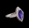 14KT White Gold 2.13 ctw Tanzanite and Diamond Ring