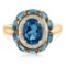 3.15 ctw Topaz and Diamond Ring - 10KT Yellow Gold