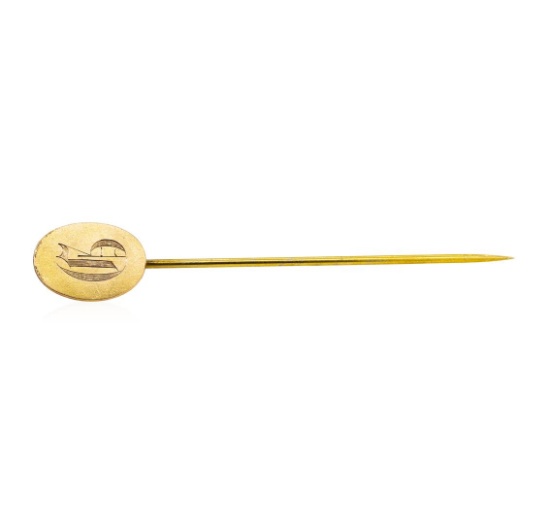 Initial "G" Stick Pin - Yellow Gold Plated