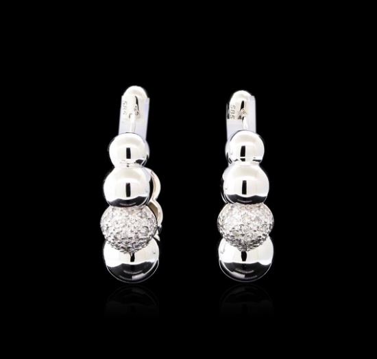 0.28 ctw Diamond Earrings - 14KT White Gold