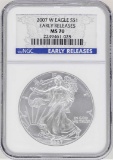 2007-W $1 American Silver Eagle Coin NGC MS70 Early Releases