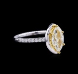 1.41 ctw Fancy Light Yellow Diamond Ring - 14KT Two-Tone Gold