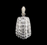 1.53 ctw Diamond Pendant - 18KT White Gold