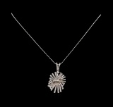 14KT White Gold 1.34 ctw Diamond Pendant With Chain