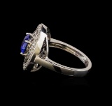 2.19 ctw Sapphire and Diamond Ring - 14KT White Gold