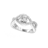 0.94 ctw Diamond Wedding Ring - 14KT White Gold