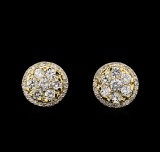 2.18 ctw Diamond Earrings - 14KT Yellow Gold