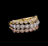1.05 ctw Diamond Ring - 14KT Tri Color Gold