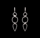 1.15 ctw Diamond Earrings - 14KT White Gold