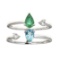 0.47 ctw Emerald and Diamond Ring - 14KT White Gold