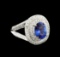 14KT White Gold 2.46 ctw Tanzanite and Diamond Ring